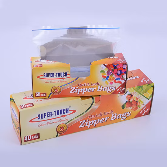 LDPE Double Zipper Color Zipper Heavy Duty Grip Seal Zipper Ziploc Ziplock Snack Gallon/ Quart /Freezer /Sandwich Bag Food Storage Bag