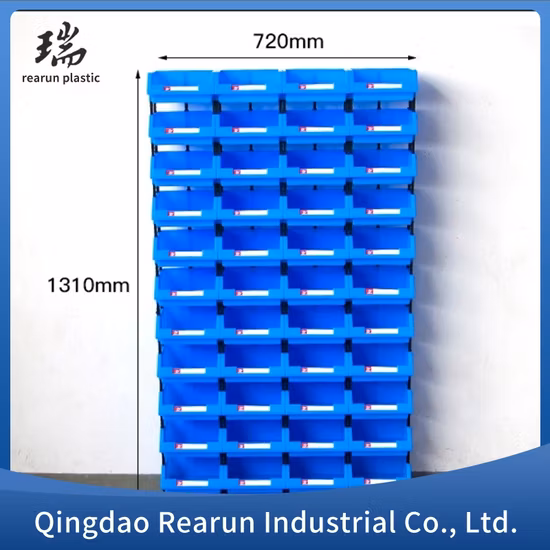 Large Size Heavy Duty ISO Industrial Warehouse and Garage Stacking Storage Box Plastic Bin for Sparege Parts Screws Organize