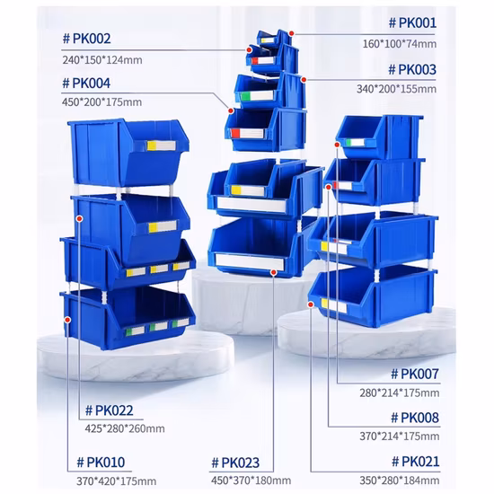 Parts Storage Organizer Industrial Plastic Stackable Hanging Storage Bins