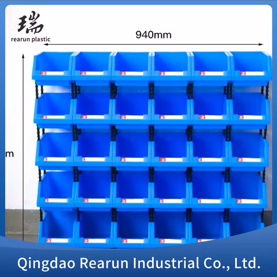 Large Size Heavy Duty ISO Industrial Warehouse and Garage Stacking Storage Box Plastic Bin for Sparege Parts Screws Organize
