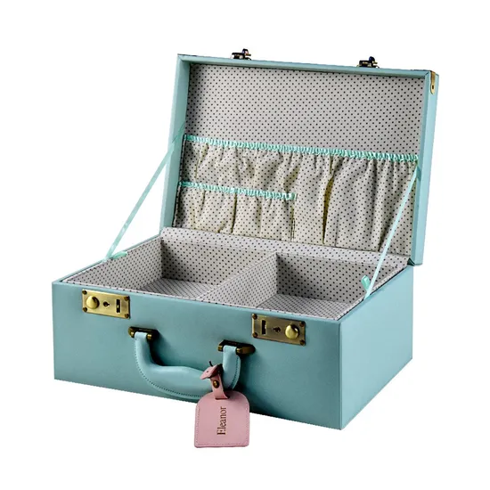 2023 New Design Fashion Cute White Lady&prime; S Leather Antique Travelling Suitcase