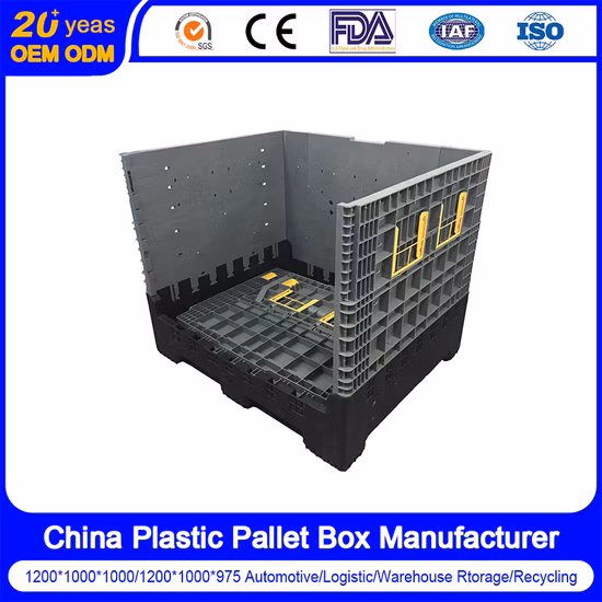 Heavy Duty Warehouse Storage Stackable Foldable and Collapsible Plastic Bins and Container