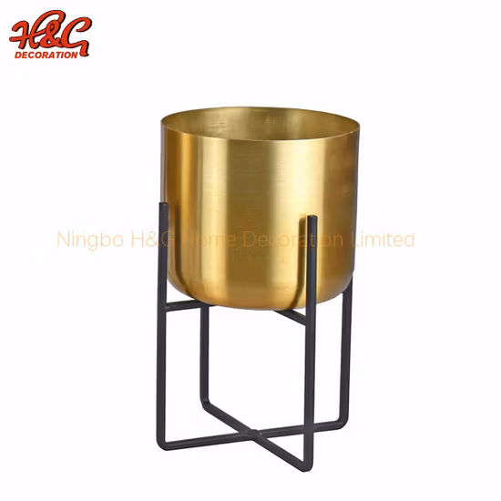 Indoor Plant Holder with Aluminum Pot Flowerpot